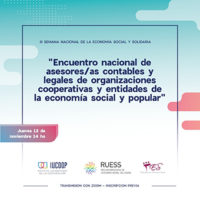 Primer Encuentro nacional de asesores contables y legales de organizaciones cooperativas y entidades de la economía social y popular Argentina