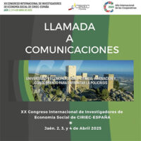 Últimos días para presentar comunicaciones al XX Congreso Internacional de Investigadores en Economía Social de CIRIEC-España - Jaén, 2 a 4 de abril de 2025